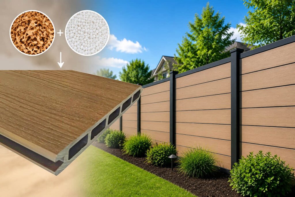 composite fence material wood plastic composite panels