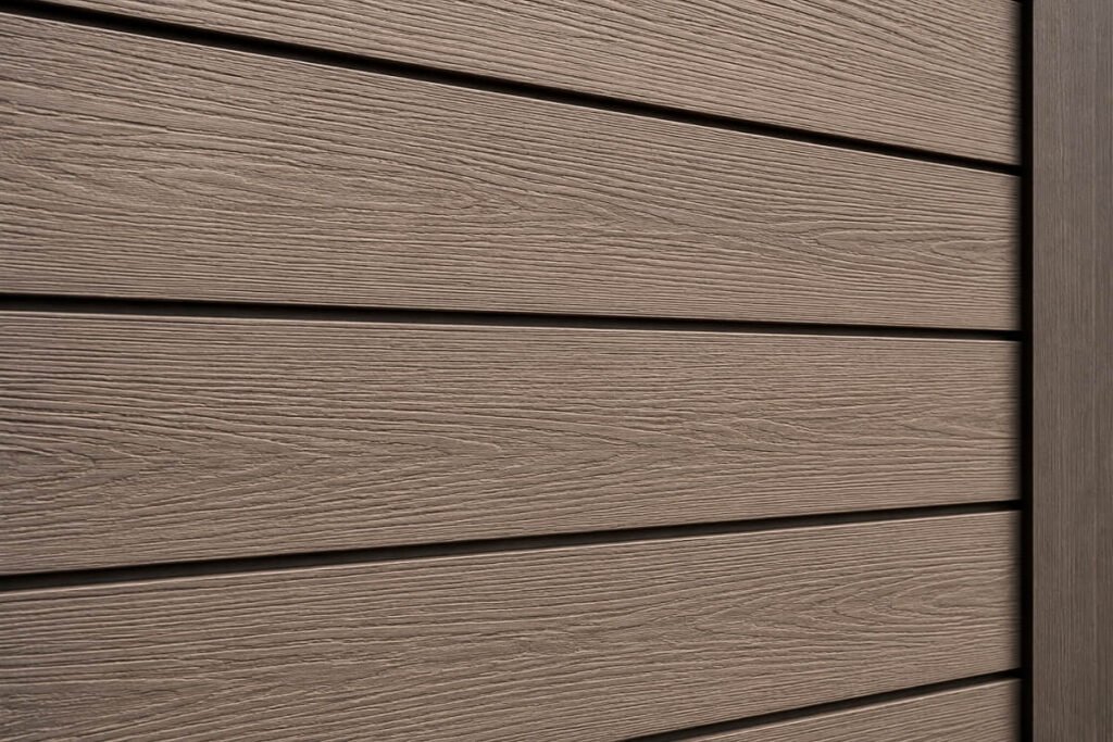composite siding wood grain texture close up