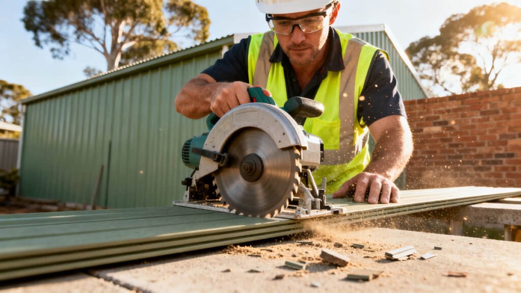 cutting composite siding panel safety gear