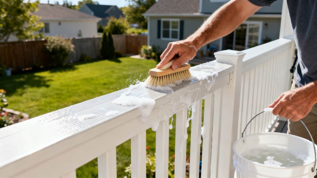 Composite, Aluminum, and Cable Deck Railing: Which System Fits Your Project? 4 vinyl deck railing cleaning maintenance