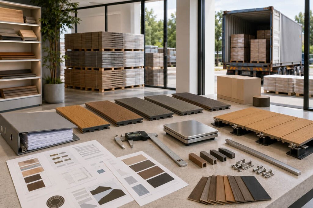 Composite Decking vs. Pressure-Treated Wood: A Guide for Trade Buyers 1 composite decking boards samples and supply