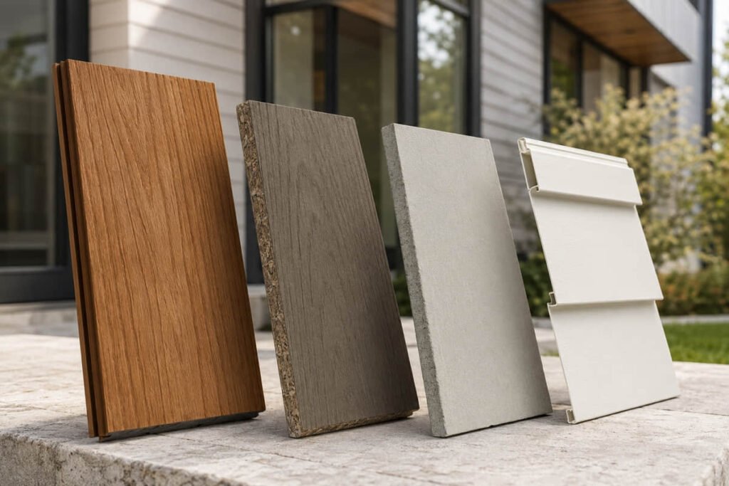 Composite Siding vs Vinyl Siding: Which Fits Your Project? 1 composite siding vs vinyl siding material samples