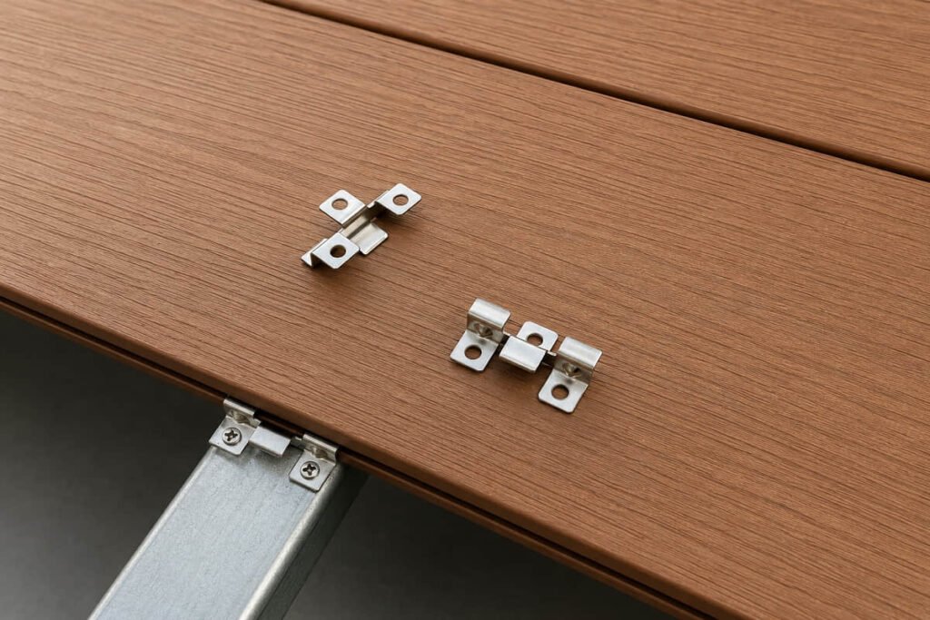 concealed fastener system for grooved deck boards