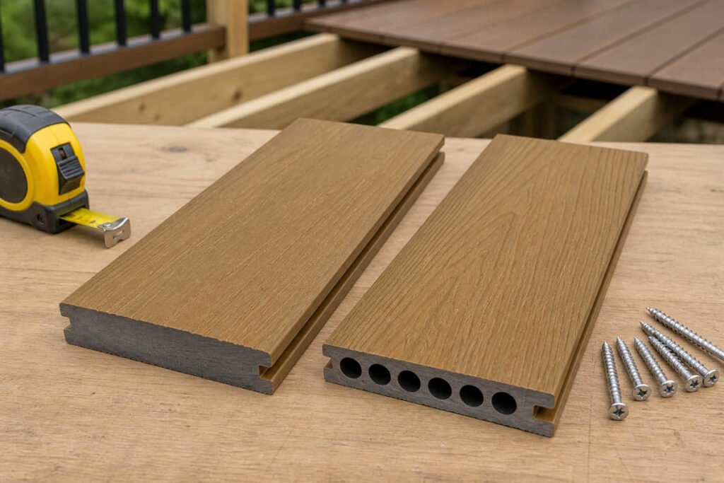 Solid vs Hollow Composite Decking: Which Board Fits Your Project? 7 composite deck board core types side by side