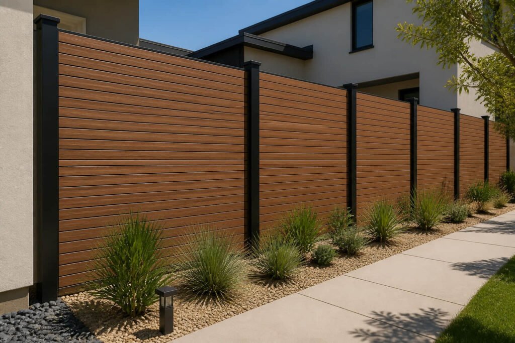 Modern Composite Fence Ideas for 2026: Designs You Can Spec and Build 1 horizontal composite slat fence backyard