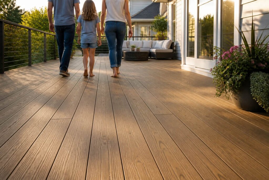 Solid vs Hollow Composite Decking: Which Board Fits Your Project? 6 quiet natural look composite deck surface