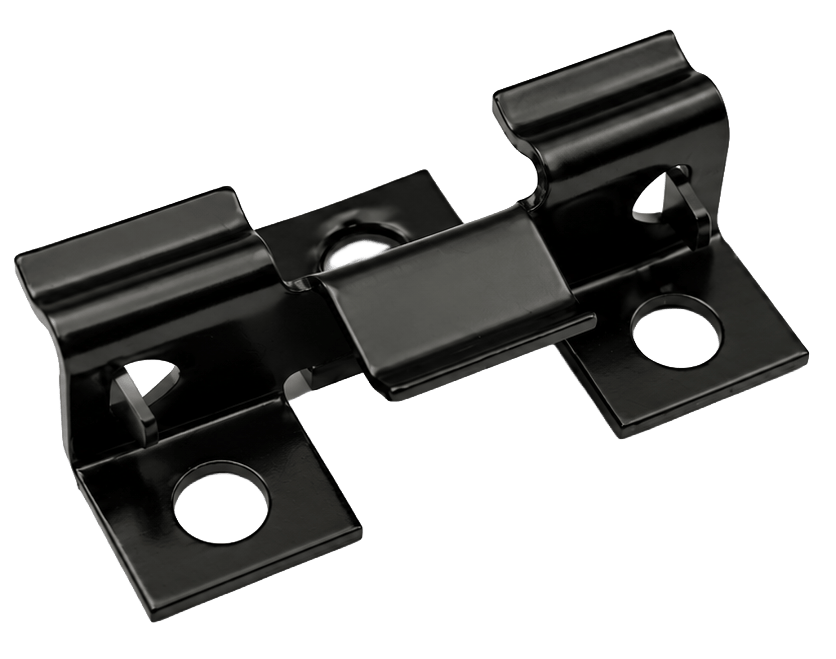 black h shaped clamp with barbs