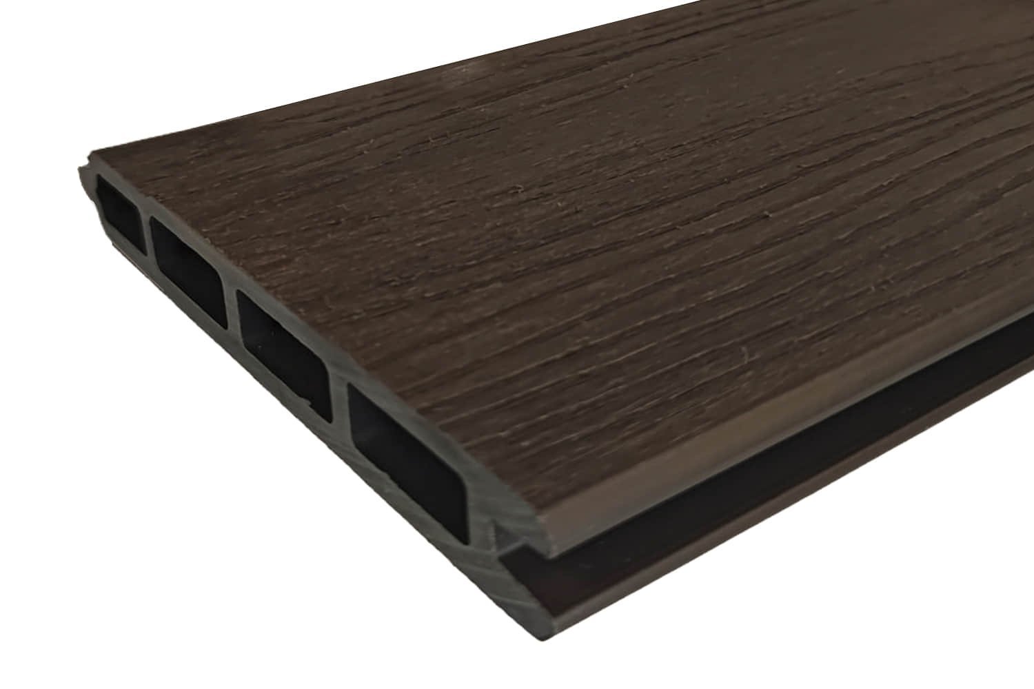 Vista Tongue And Groove Composite Fence Board — interlocking WPC boards along a winding path